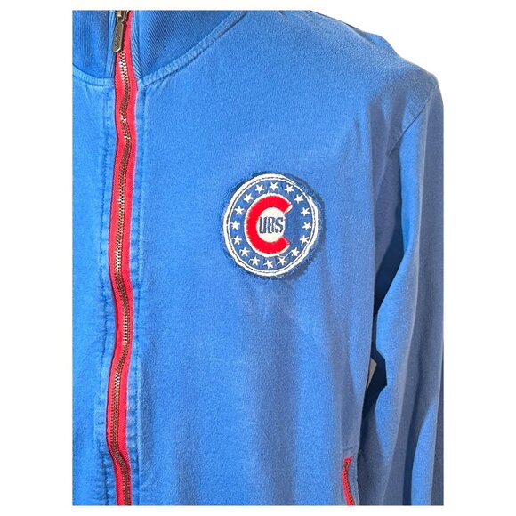Vintage Chicago Cubs Zip Up Sweatshirt Jacket MLB Licensed Size Medium Red BLue - Picture 2 of 9